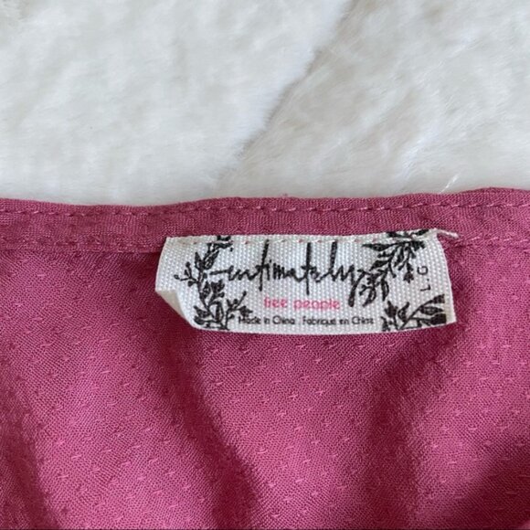 Free People Intimately | Dobby Dot Eyelash Strap Tank Top "Rose" | Size Large - Picture 5 of 7